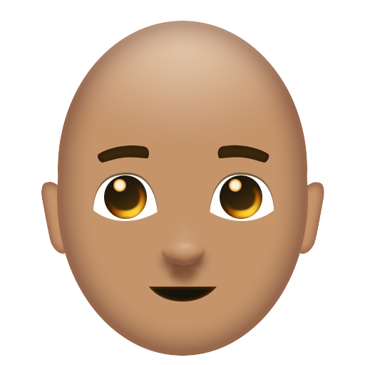 Man: Medium Skin Tone, Bald, the design in this release