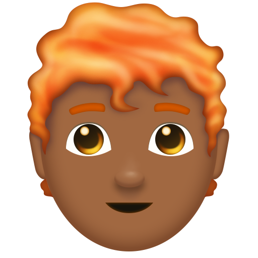 Man: Medium-Dark Skin Tone, Red Hair, the design in this release