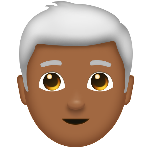 Man: Medium-Dark Skin Tone, White Hair, the design in this release
