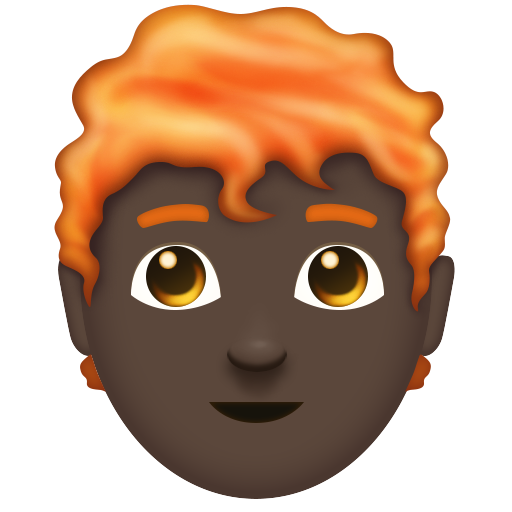 Man: Dark Skin Tone, Red Hair, the design in this release