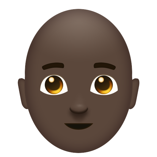 Man: Dark Skin Tone, Bald, the design in this release