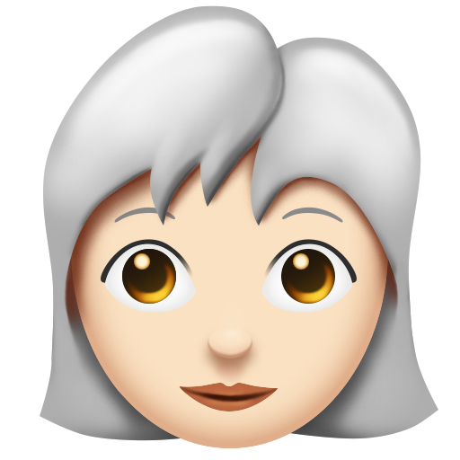 Woman: Light Skin Tone, White Hair, the design in this release