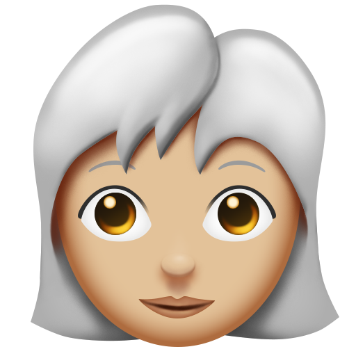 Woman: Medium-Light Skin Tone, White Hair, the design in this release