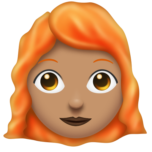 Woman: Medium Skin Tone, Red Hair, the design in this release