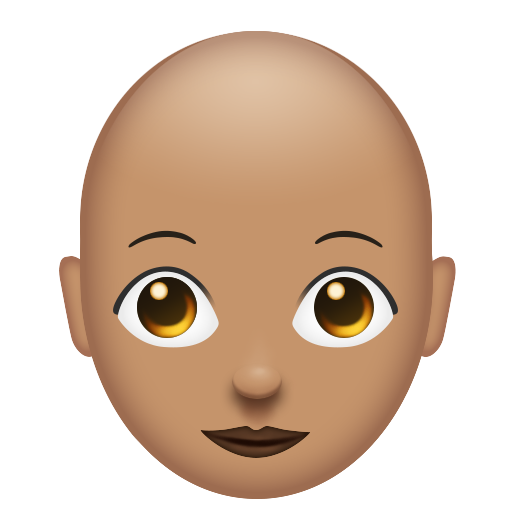 Woman: Medium Skin Tone, Bald, the design in this release