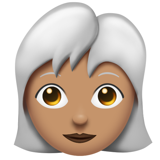 Woman: Medium Skin Tone, White Hair, the design in this release