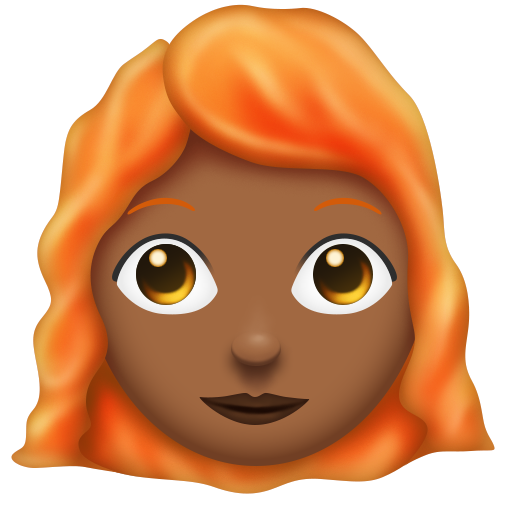 Woman: Medium-Dark Skin Tone, Red Hair, the design in this release