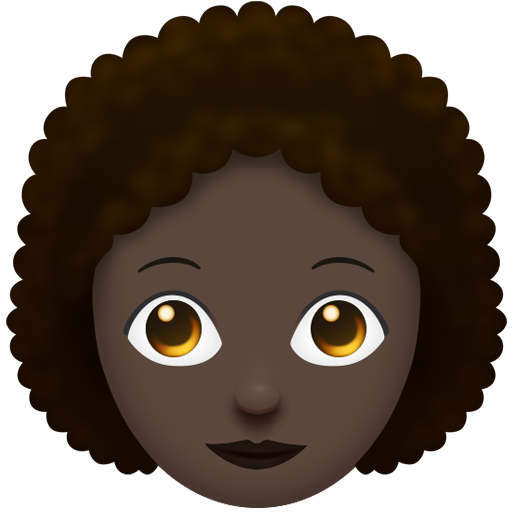 Woman: Dark Skin Tone, Curly Hair, the design in this release