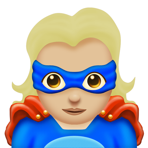 Woman Superhero: Medium-Light Skin Tone, the design in this release