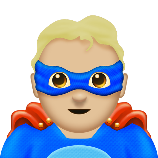 Man Superhero: Medium-Light Skin Tone, the design in this release