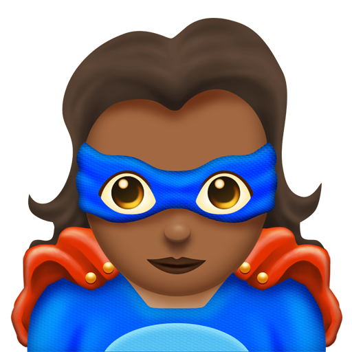 Woman Superhero: Medium-Dark Skin Tone, the design in this release