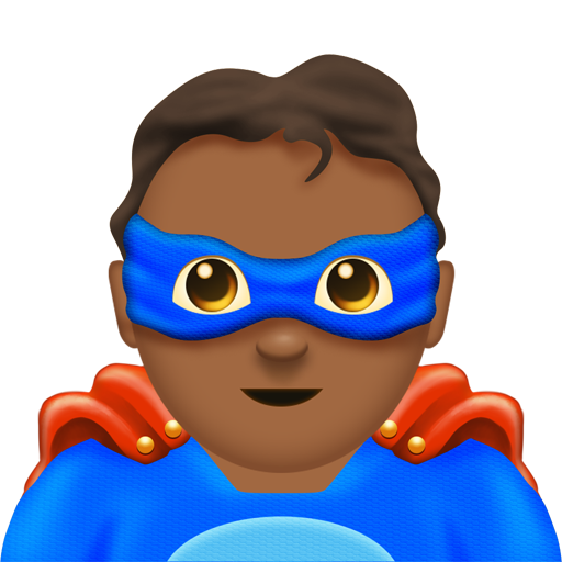 Man Superhero: Medium-Dark Skin Tone, the design in this release