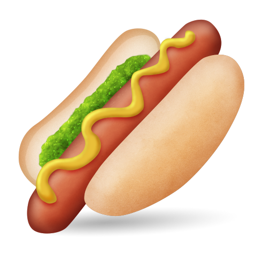 hot dog as rendered by Emojipedia