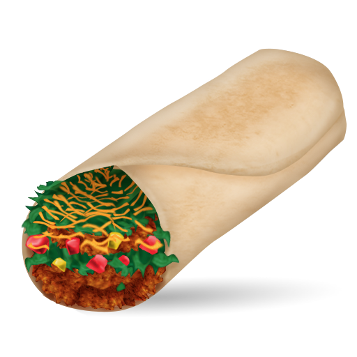 burrito as rendered by Emojipedia