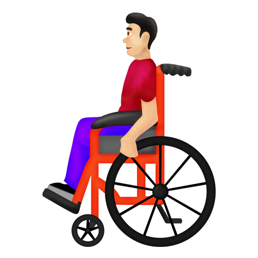 Man in Manual Wheelchair: Light Skin Tone, the design in this release