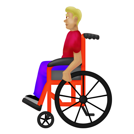 Man in Manual Wheelchair: Medium-Light Skin Tone, the design in this release