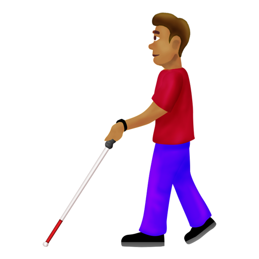 Man with White Cane: Medium Skin Tone, the design in this release