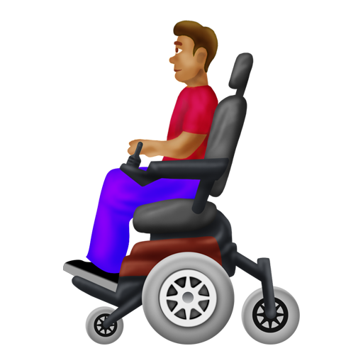 Man in Motorized Wheelchair: Medium Skin Tone, the design in this release
