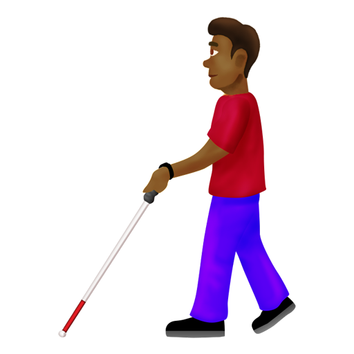 Man with White Cane: Medium-Dark Skin Tone, the design in this release