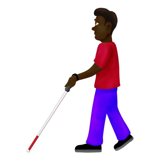 Man with White Cane: Dark Skin Tone, the design in this release