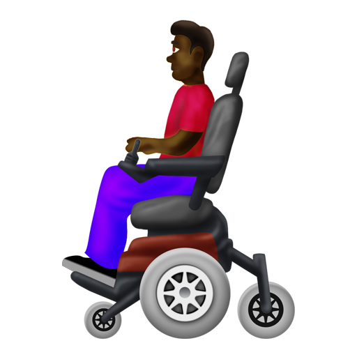 Man in Motorized Wheelchair: Dark Skin Tone, the design in this release