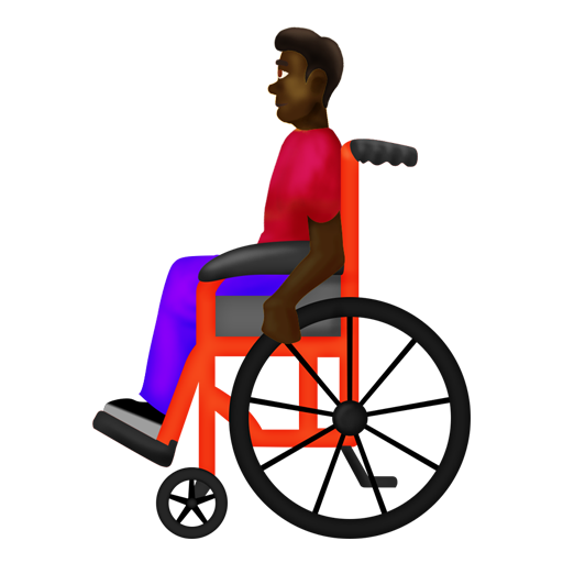 Man in Manual Wheelchair: Dark Skin Tone, the design in this release