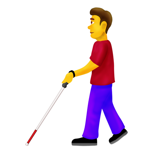 Man with White Cane, the design in this release