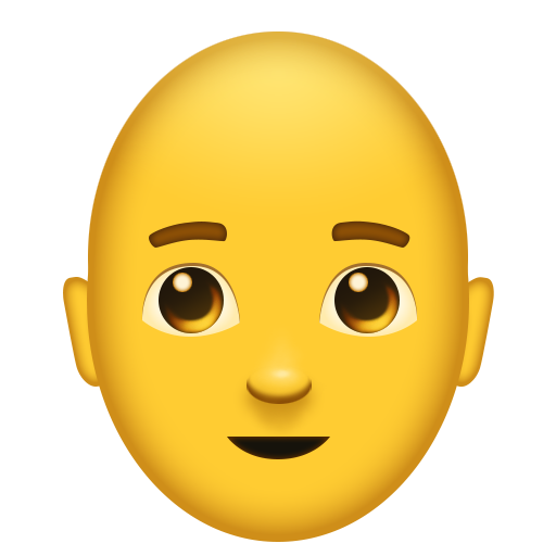man: bald as rendered by Emojipedia