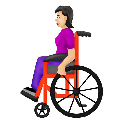 Woman in Manual Wheelchair: Light Skin Tone, the design in this release