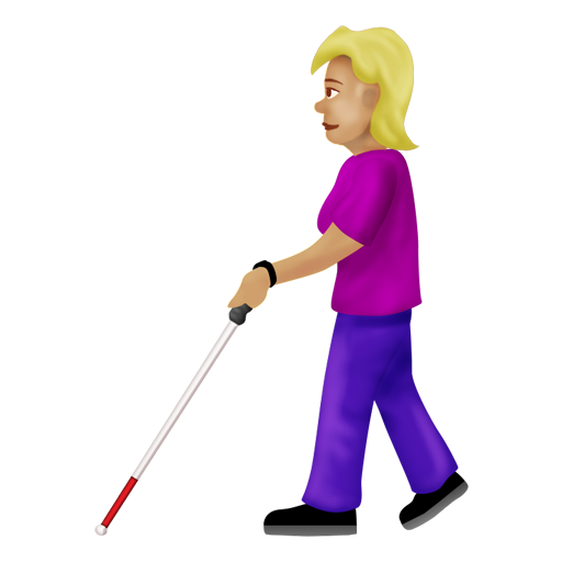 Woman with White Cane: Medium-Light Skin Tone, the design in this release