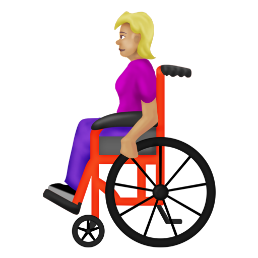 Woman in Manual Wheelchair: Medium-Light Skin Tone, the design in this release
