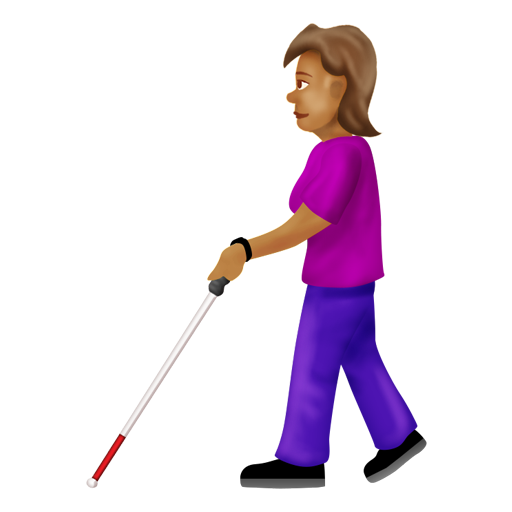 Woman with White Cane: Medium Skin Tone, the design in this release