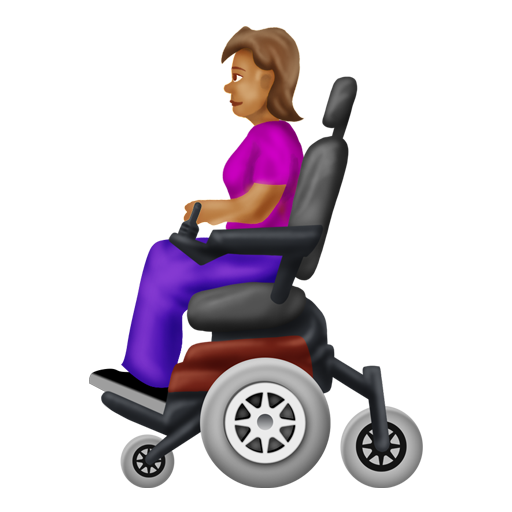 Woman in Motorized Wheelchair: Medium Skin Tone, the design in this release