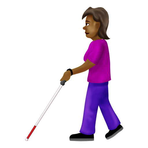 Woman with White Cane: Medium-Dark Skin Tone, the design in this release