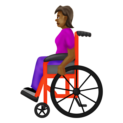 Woman in Manual Wheelchair: Medium-Dark Skin Tone, the design in this release