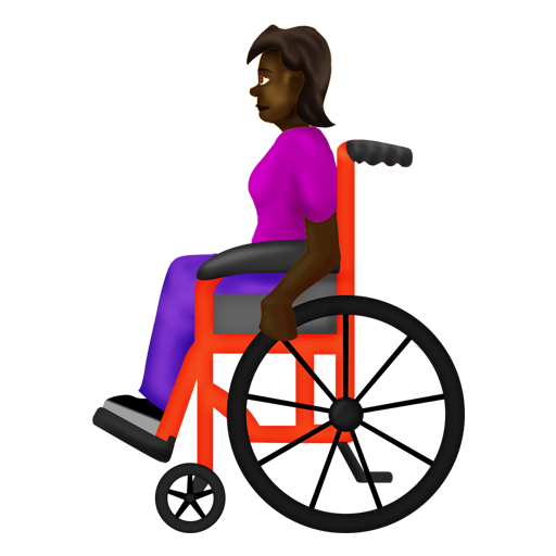 Woman in Manual Wheelchair: Dark Skin Tone, the design in this release