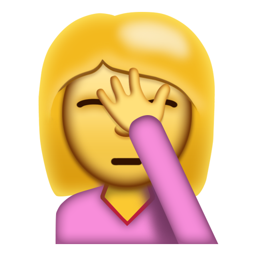 person facepalming as rendered by Emojipedia