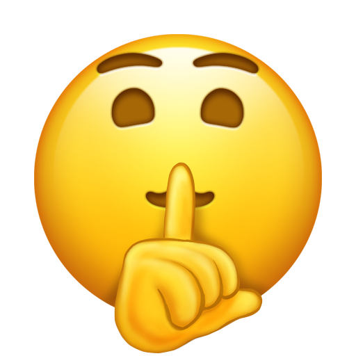 rosto fazendo sinal de silêncio as rendered by Emojipedia