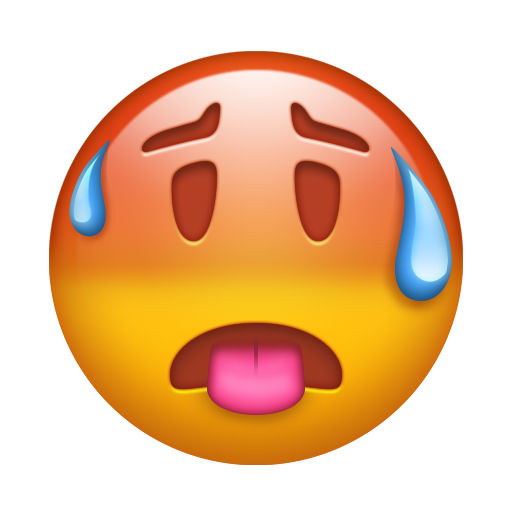 faccina accaldata as rendered by Emojipedia