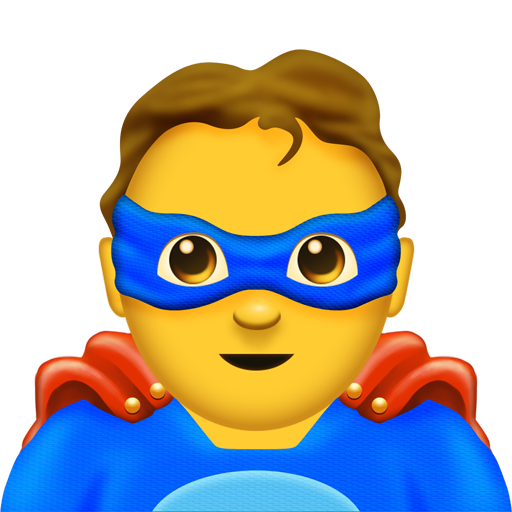 man superhero as rendered by Emojipedia