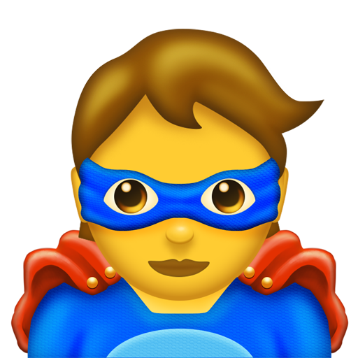 superhero as rendered by Emojipedia