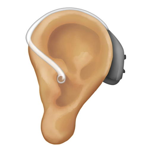 Ear with Hearing Aid: Medium-Light Skin Tone, the design in this release