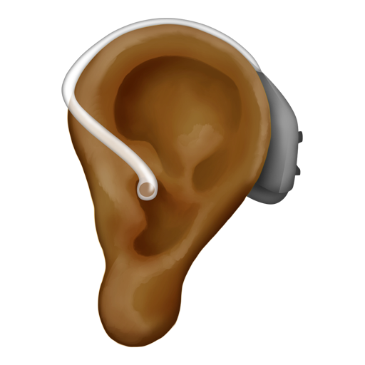 Ear with Hearing Aid: Medium-Dark Skin Tone, the design in this release