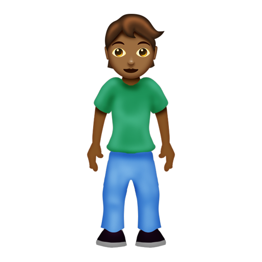 Person Standing: Medium-Dark Skin Tone, the design in this release