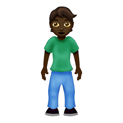 Person Standing: Dark Skin Tone, the design in this release