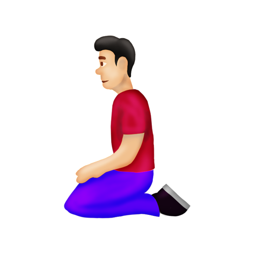 Man Kneeling: Light Skin Tone, the design in this release