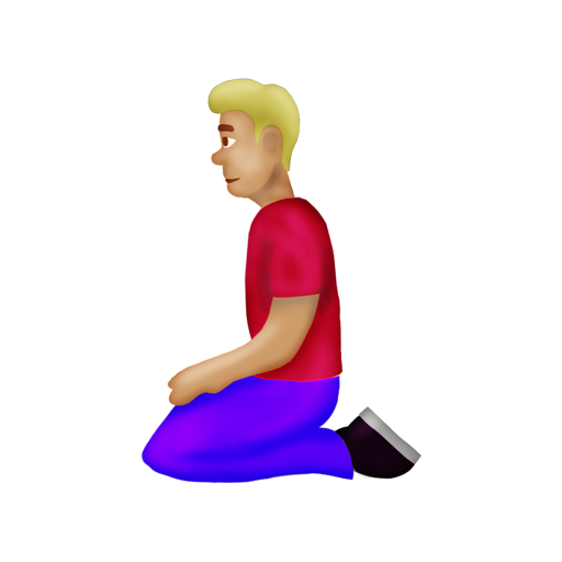 Man Kneeling: Medium-Light Skin Tone, the design in this release