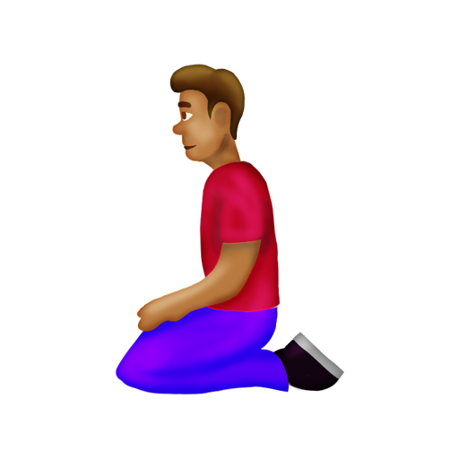 Man Kneeling: Medium Skin Tone, the design in this release