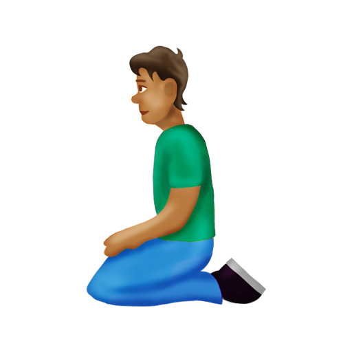 Person Kneeling: Medium Skin Tone, the design in this release