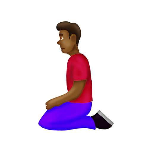 Man Kneeling: Medium-Dark Skin Tone, the design in this release